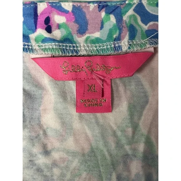 Lilly Pulitzer Karlie Wrap Romper XL Craysea Seashell Resort Blue Purple Green - Picture 9 of 11